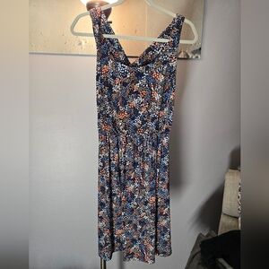 Kaileigh Floral Mini Dress - Blue and Orange